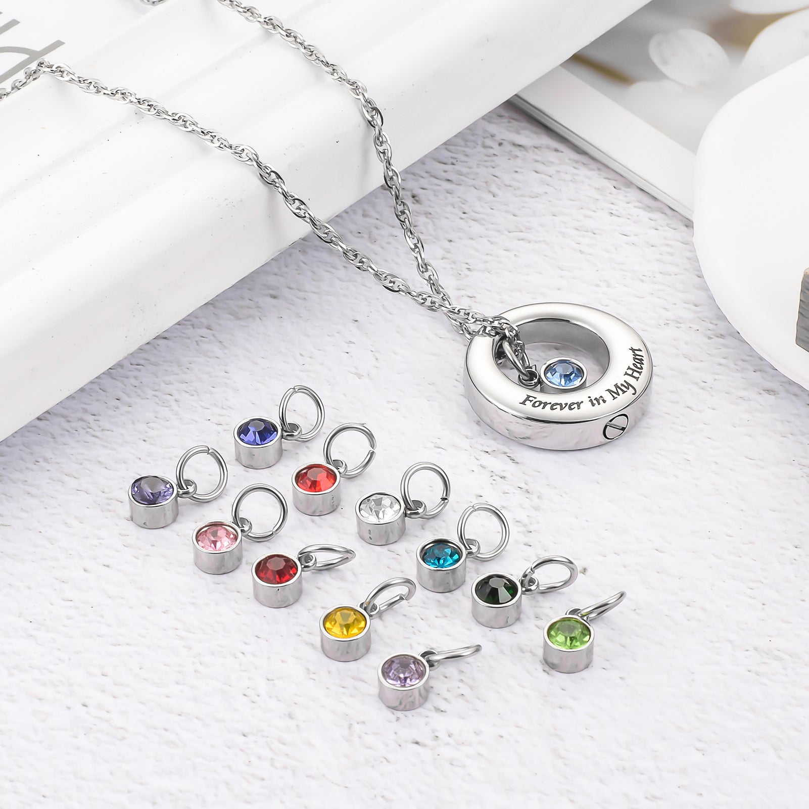 Forever in My Heart - Circle Cremation Necklace