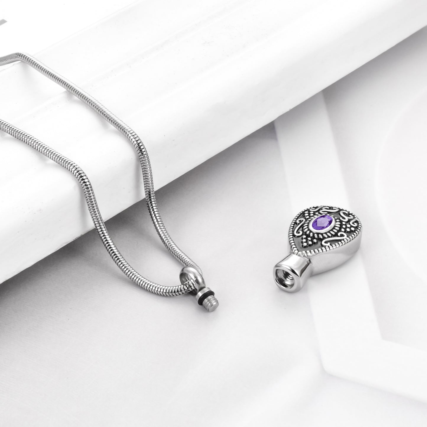 Retro Teardrop Cremation Necklace for Ashes