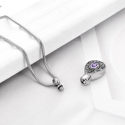 Retro Teardrop Cremation Necklace for Ashes