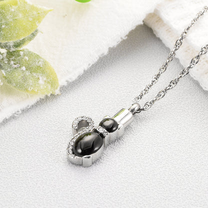 Cat Memorial Jewelry with Diamond