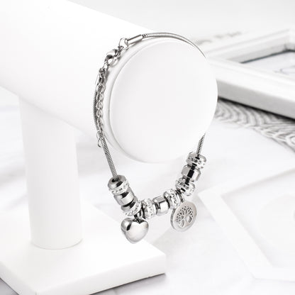 Steel Urns Bracelet with Heart