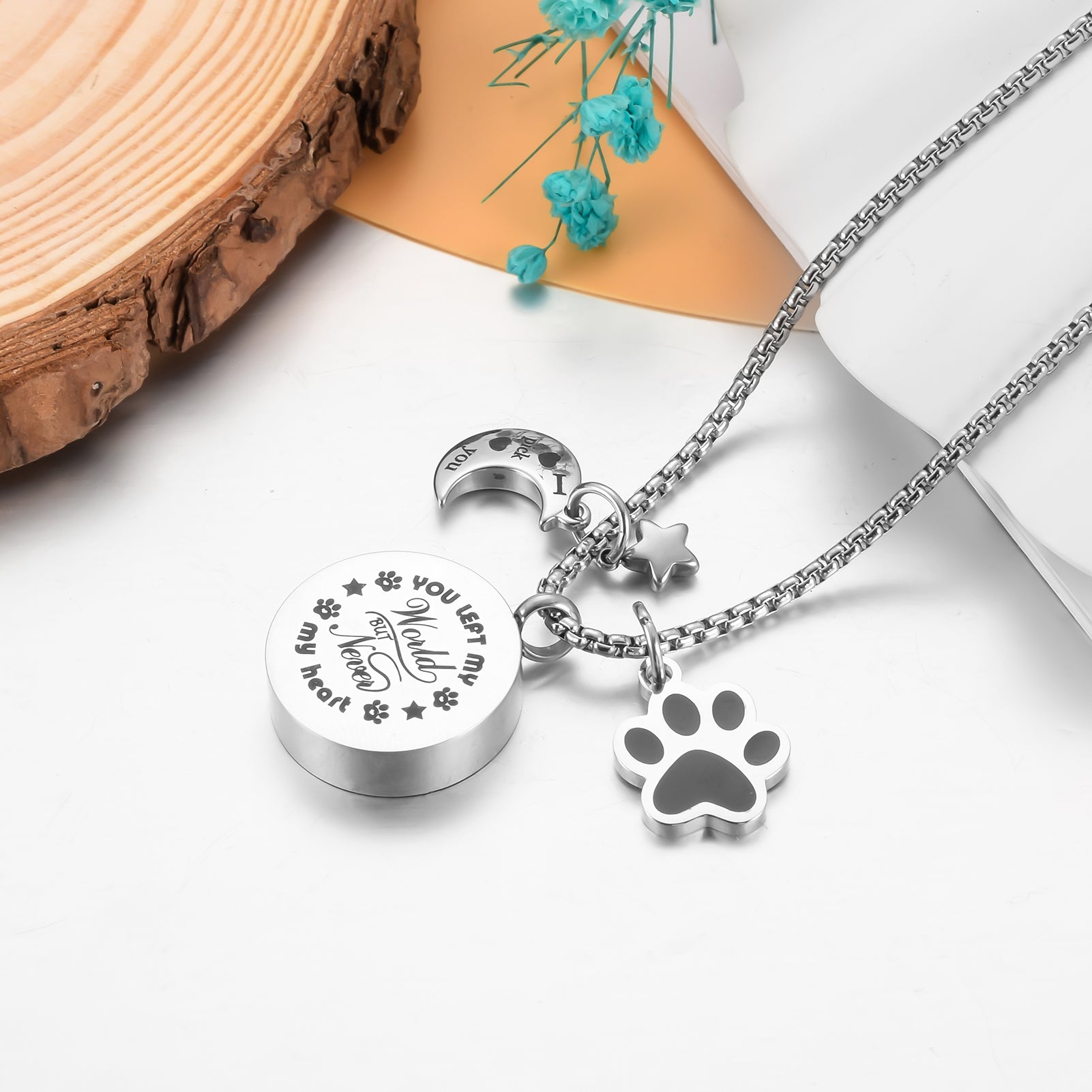 Paws Cremation Pendant Necklace