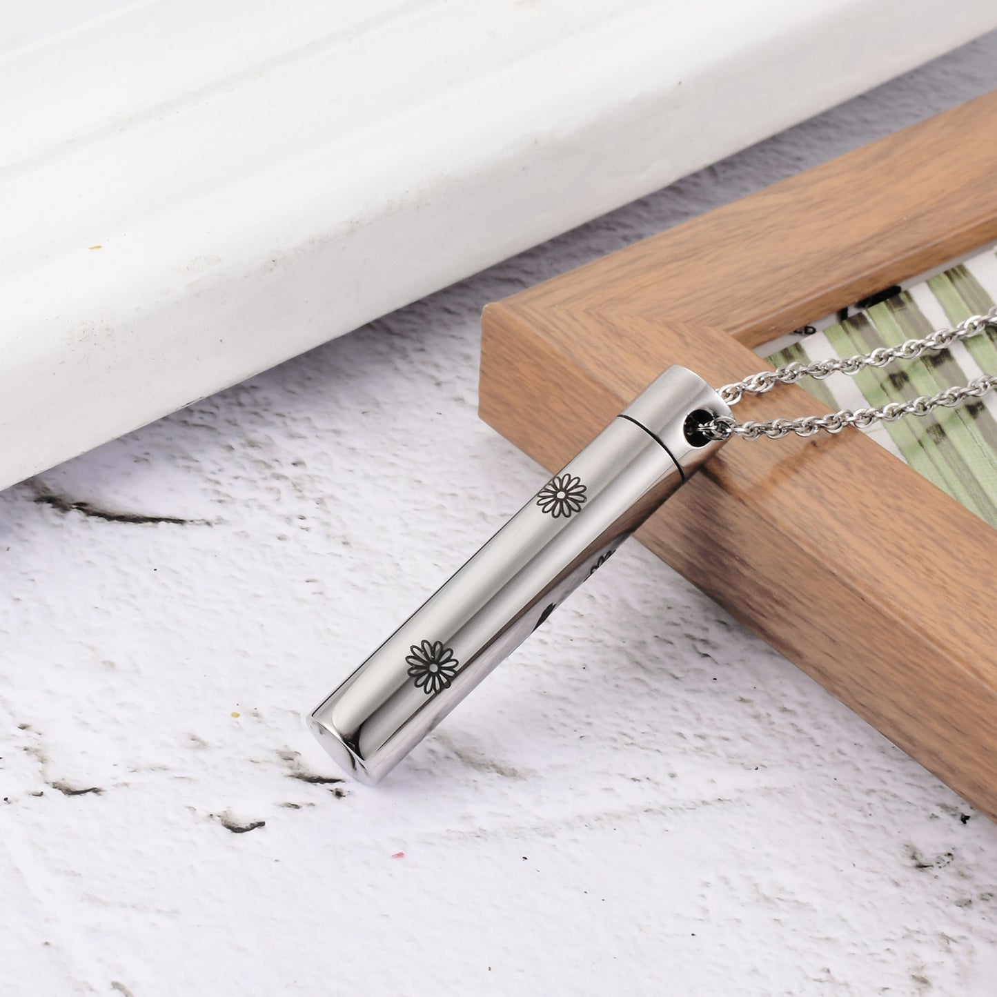 Hummingbird and Sunflower Cremation Neckalce