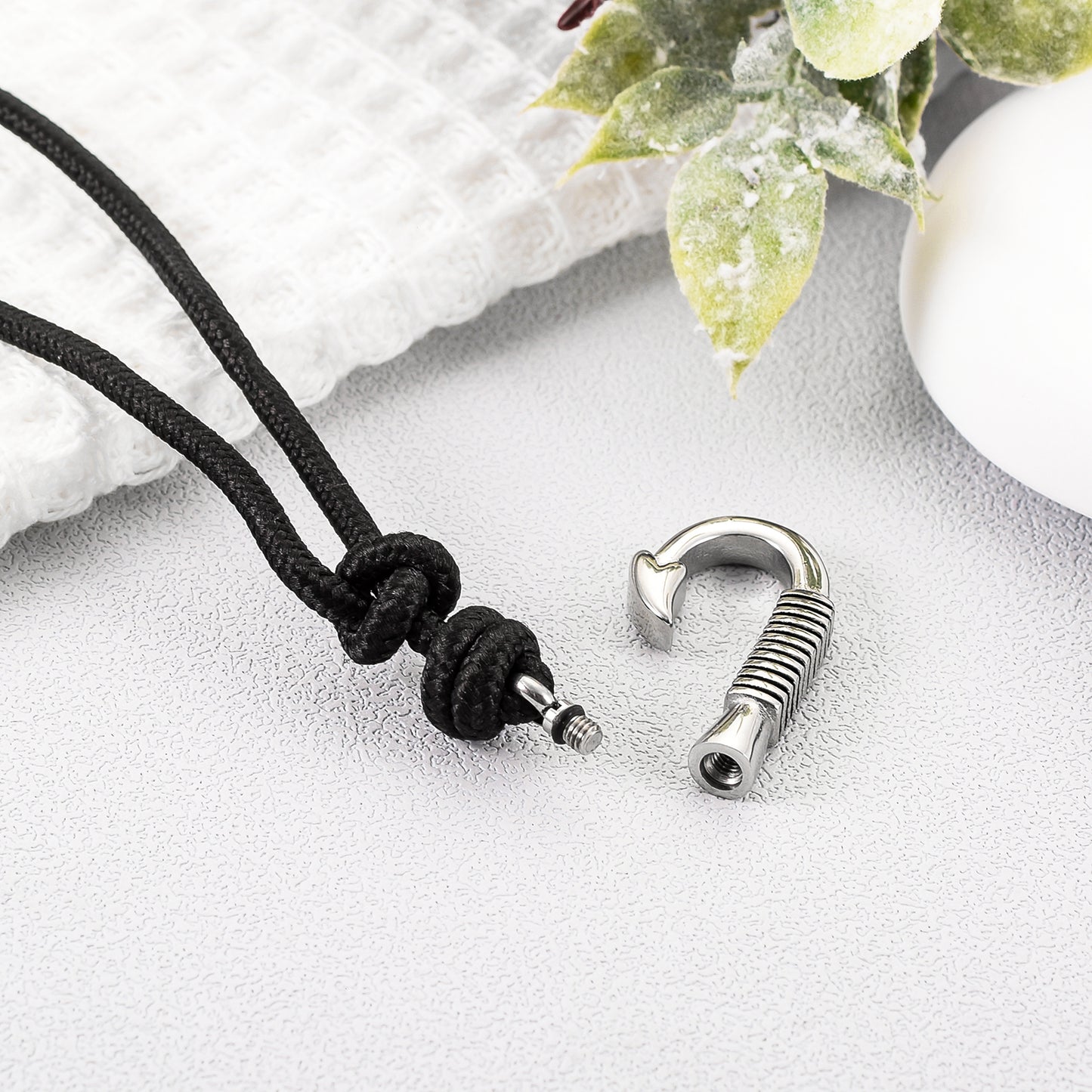 Silver Cremation Bracelet with Fish Hook