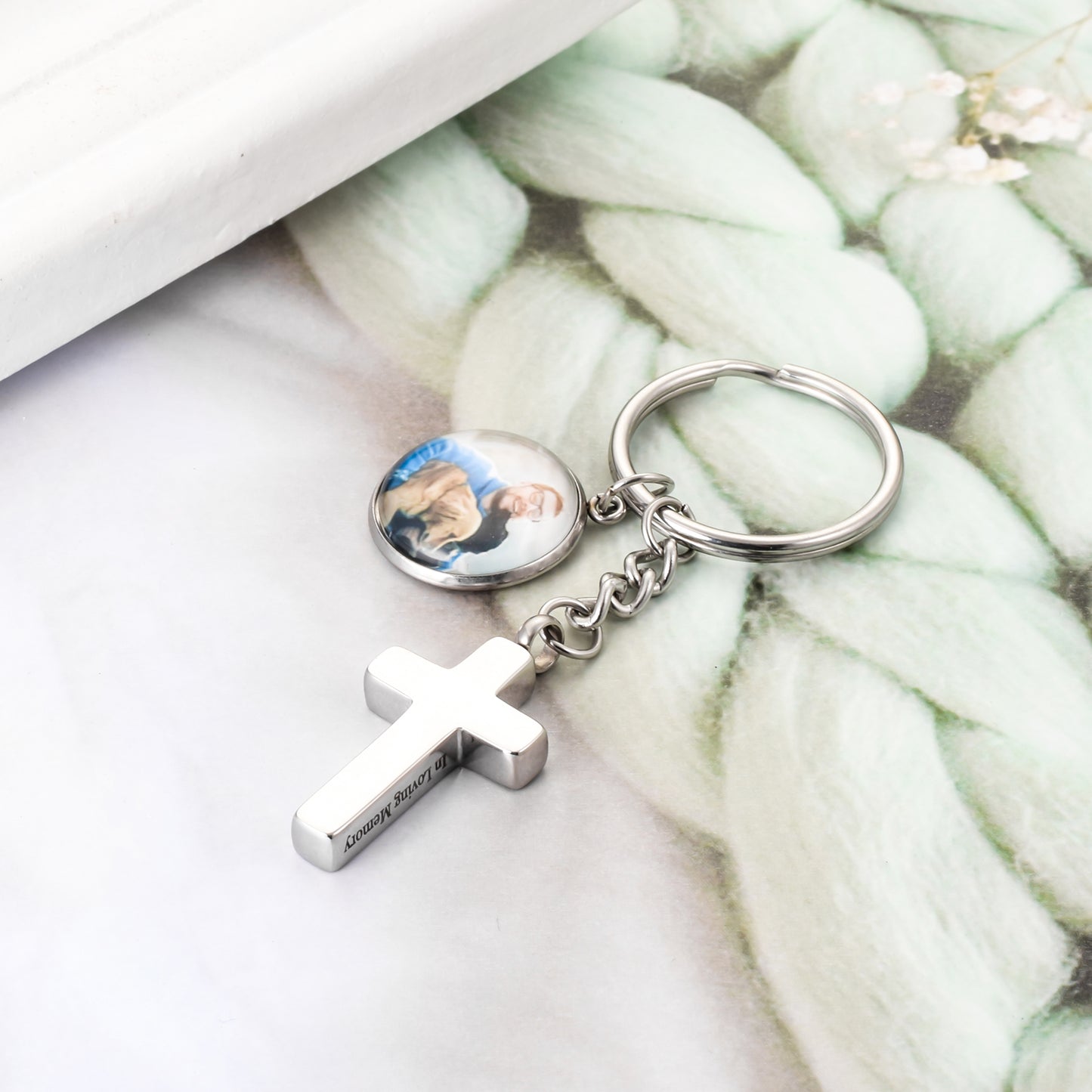 Cross Key Chain Cremation Jewelry