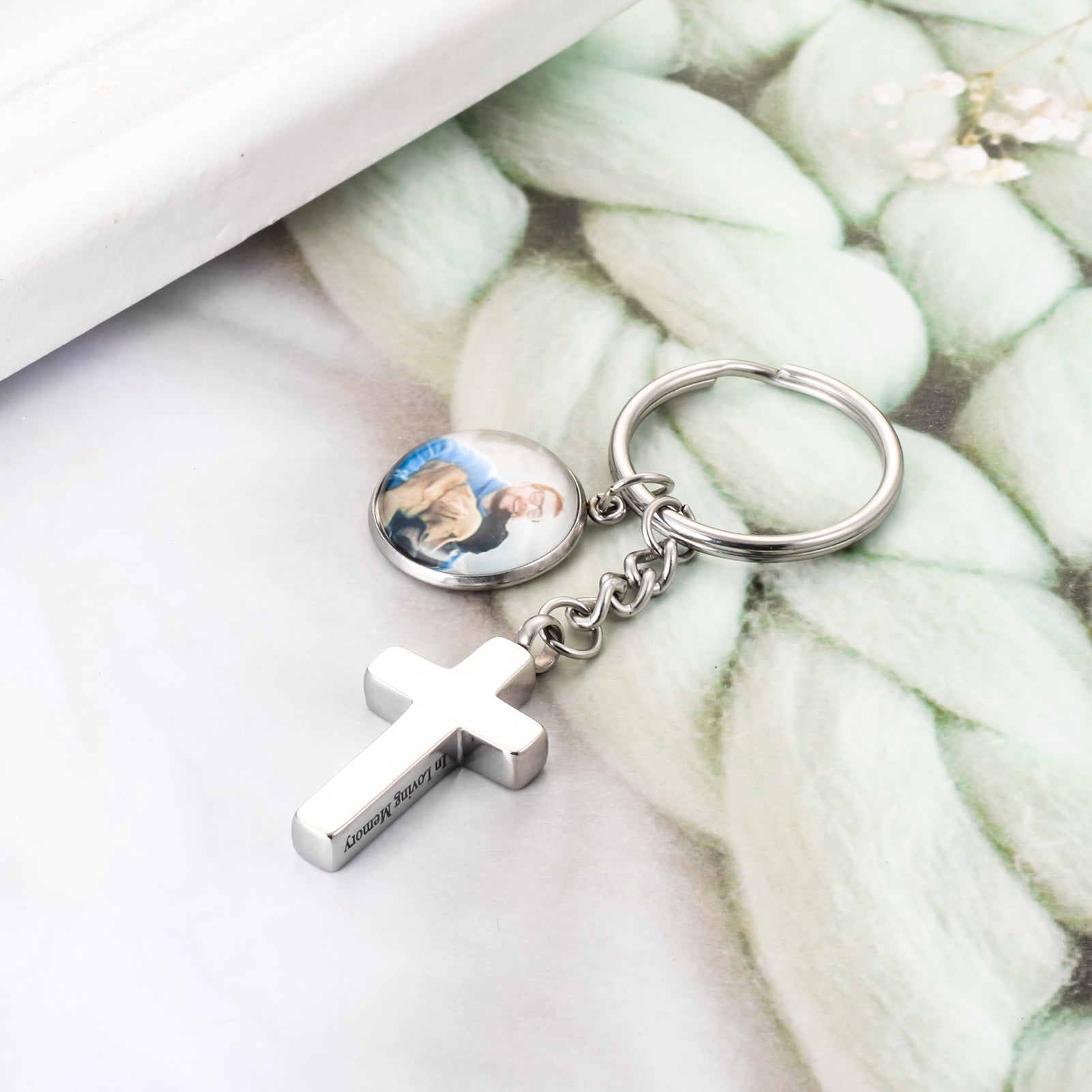 Cross Key Chain Cremation Jewelry