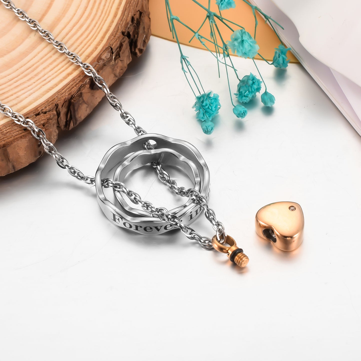 Heart Cremation Ashes Pendant Necklace