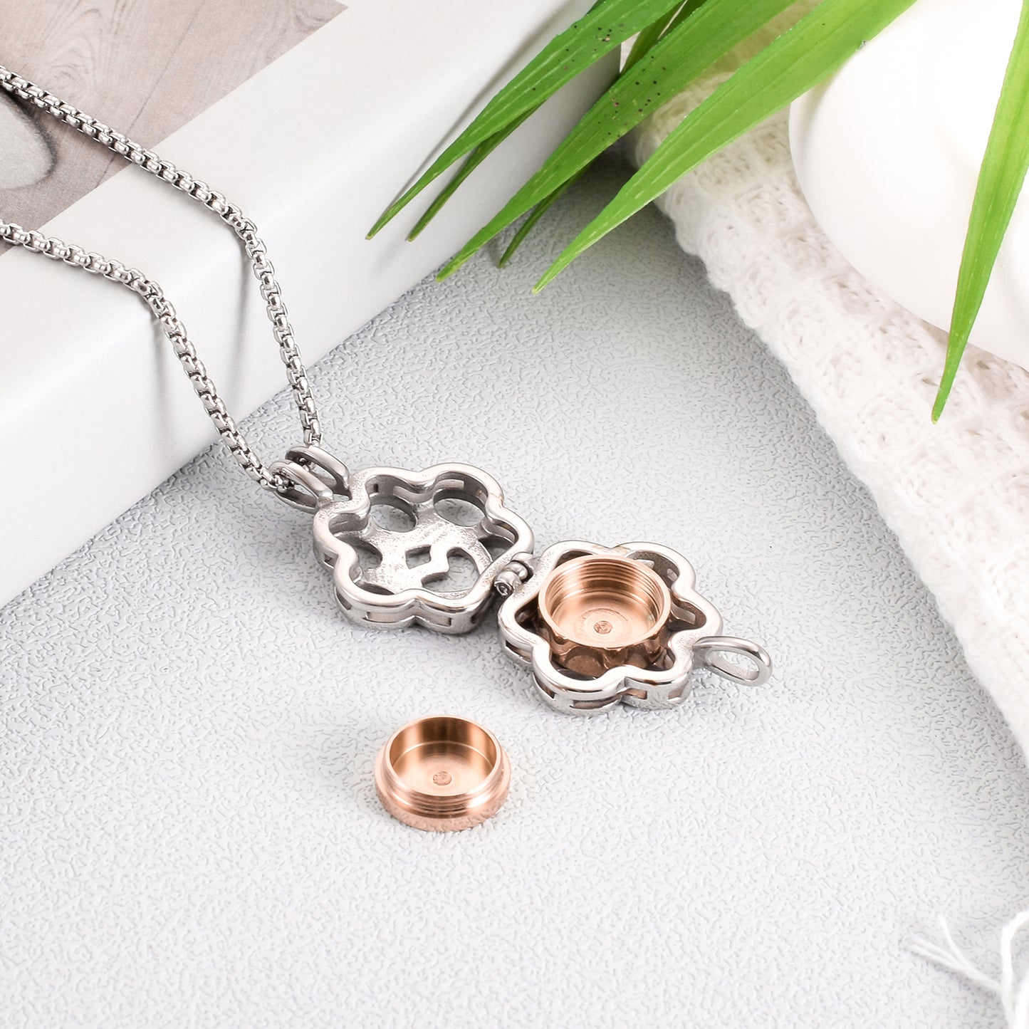 Eternity Paw Rose Gold Cremation Jewelry for Ashes