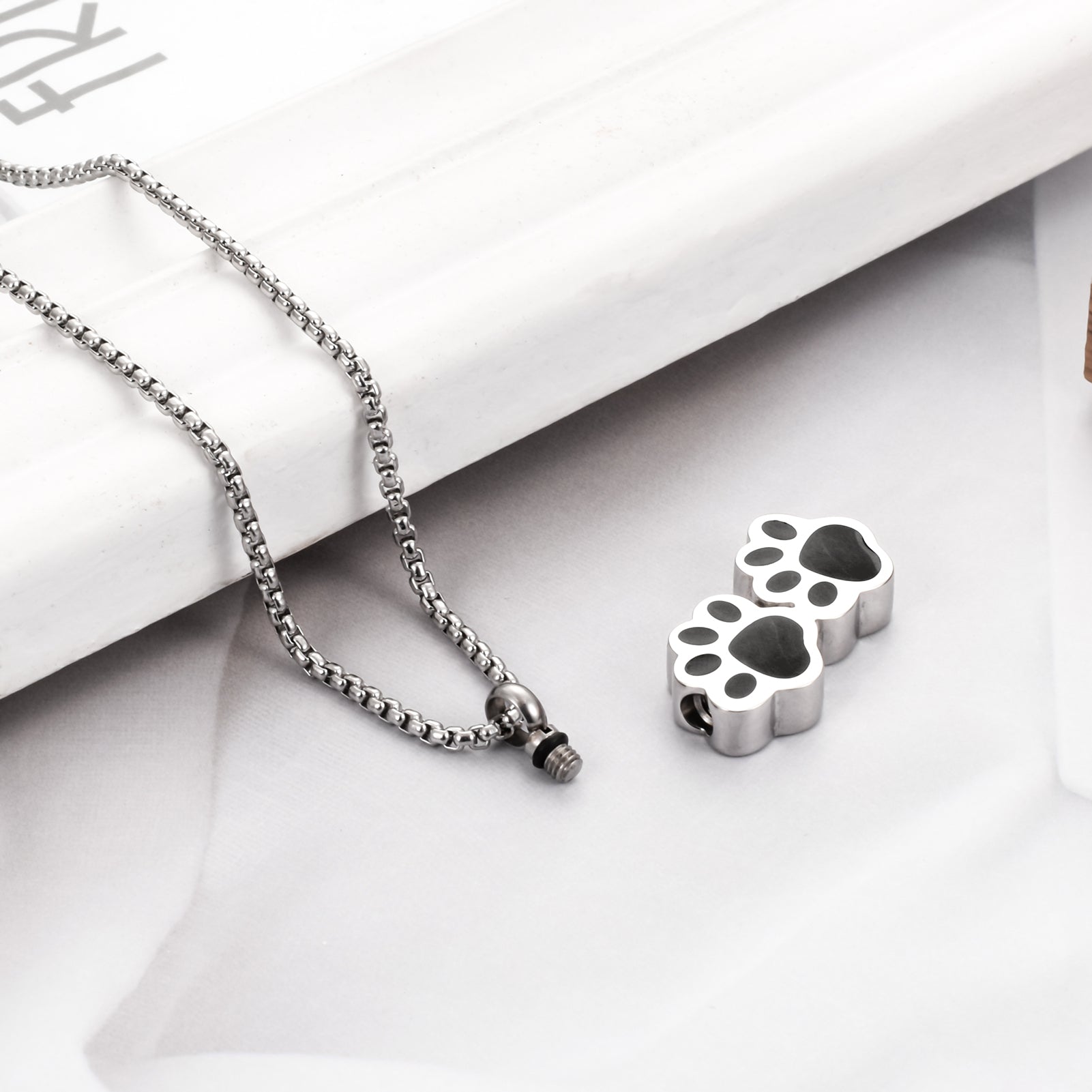Paw Pet Cremation Urn Necklace