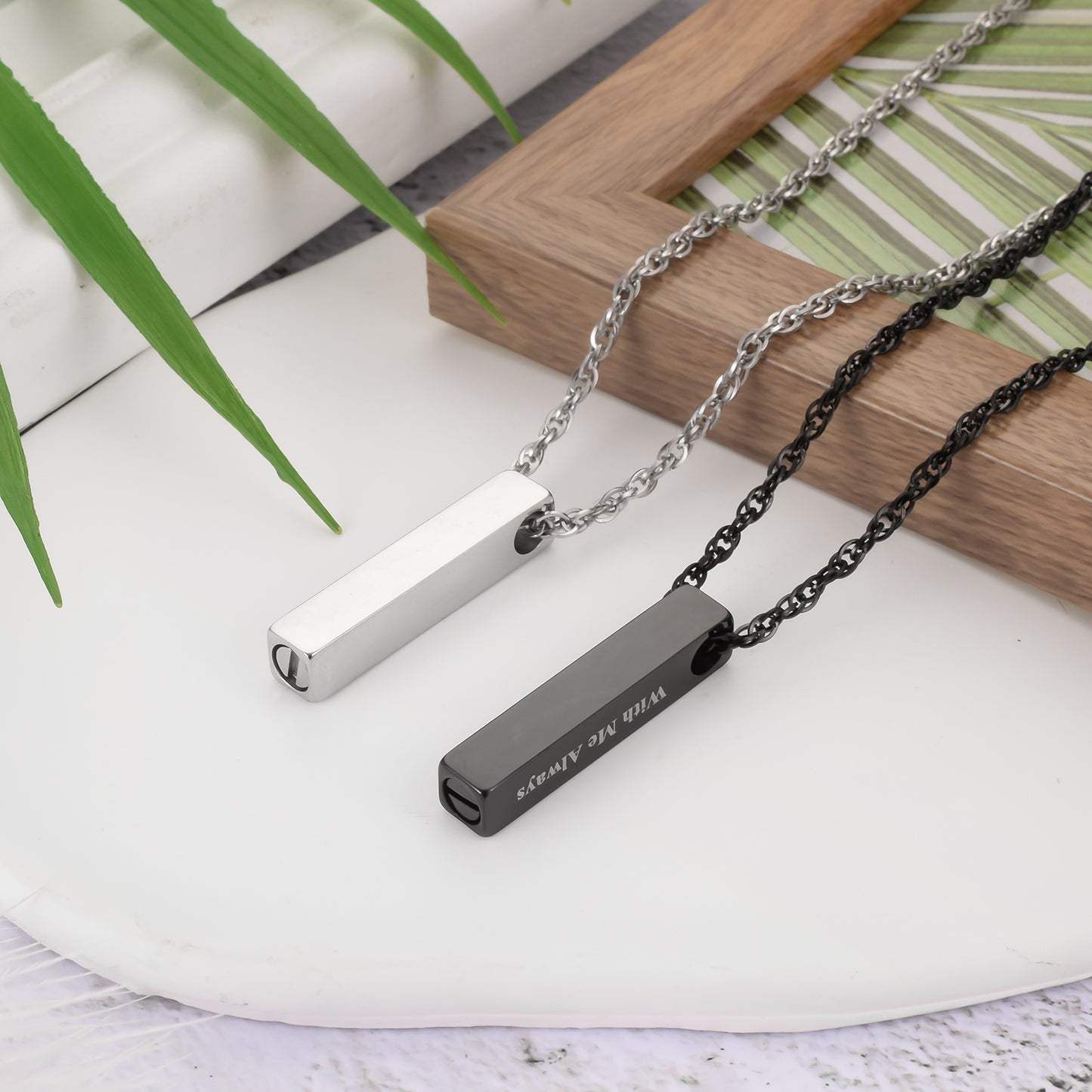 Simple Bar Cremation Necklace