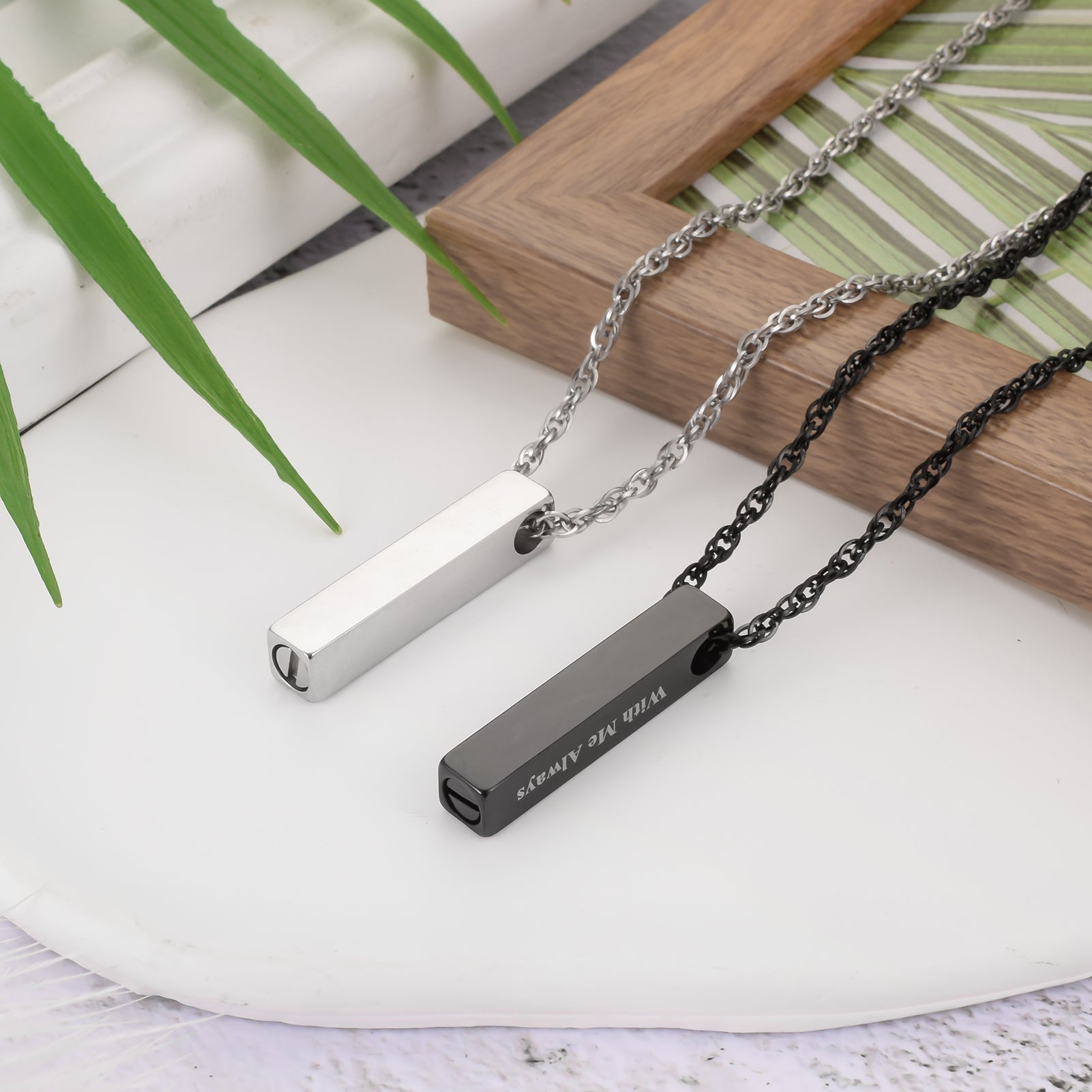 Simple Bar Cremation Necklace