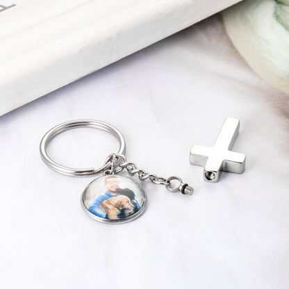 Cross Key Chain Cremation Jewelry