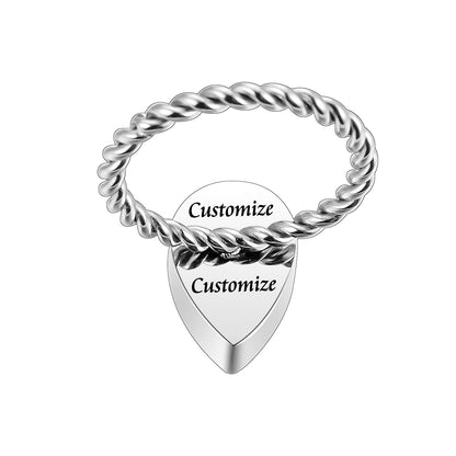 Transparent Teardrop Cremation Ring