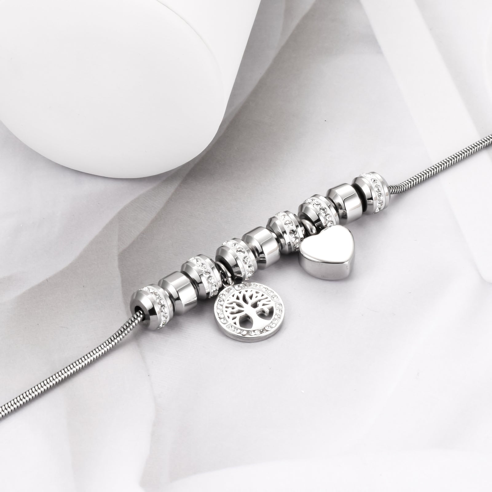 Steel Urns Bracelet with Heart