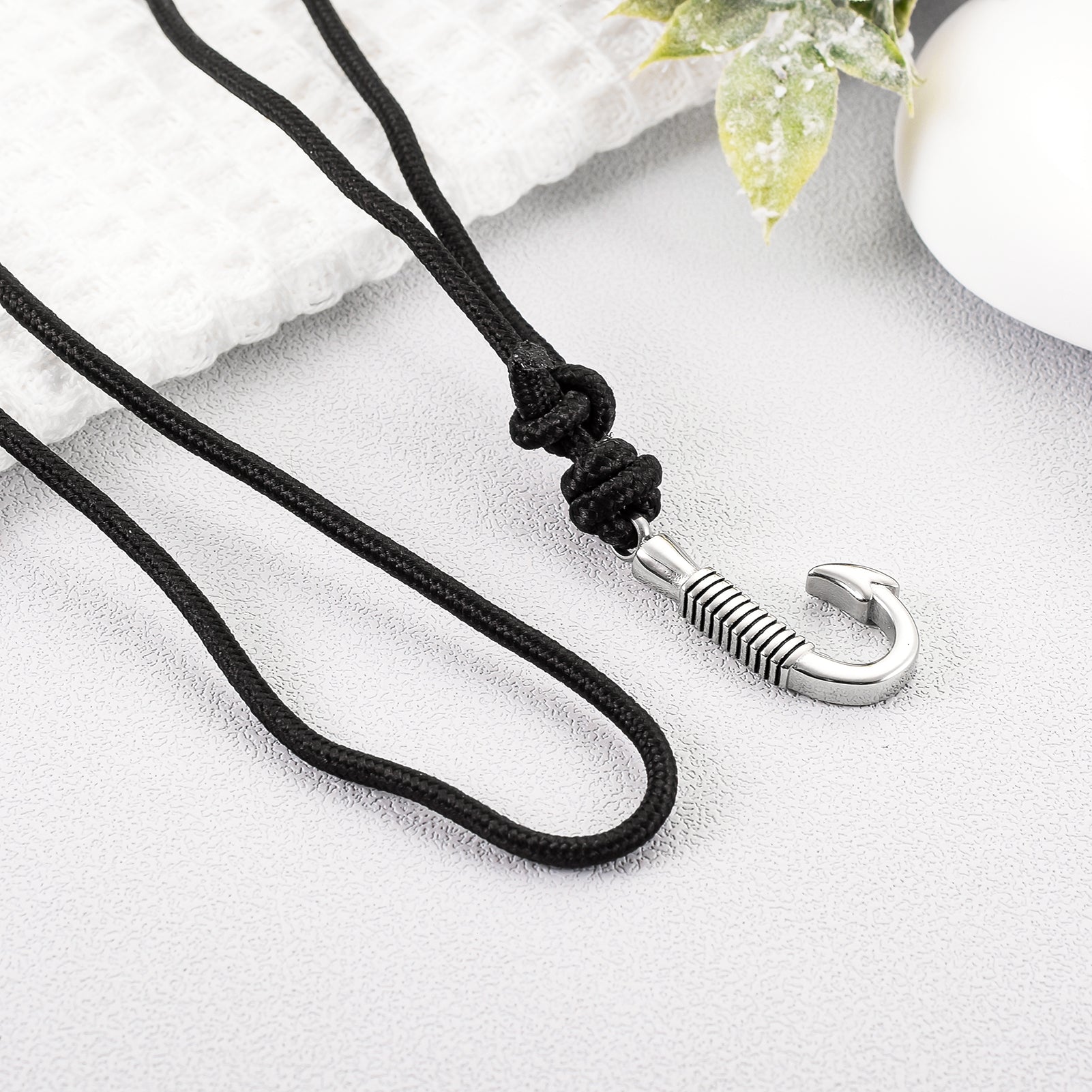 Silver Cremation Bracelet with Fish Hook