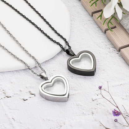 Clear Glass and Heart Urn Necklace at Wholesale Price