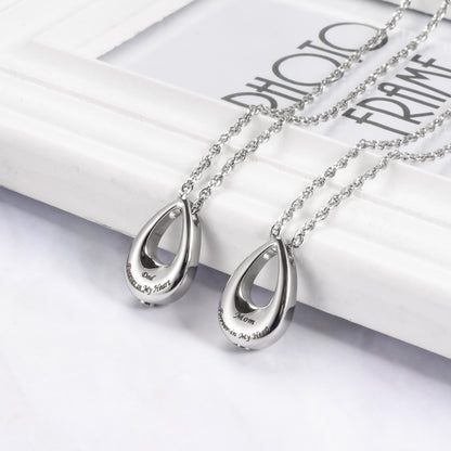 Teardrop Cremation Jewelry Necklace to honor Mom/Dad