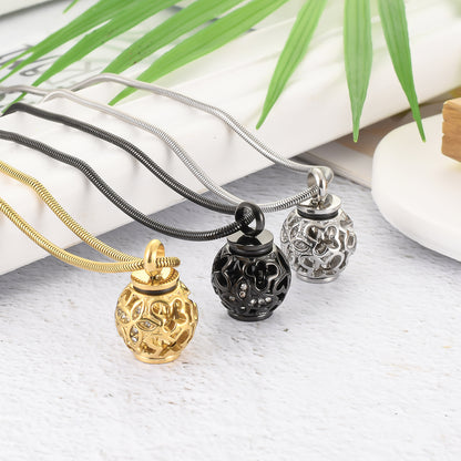Lantern & Butterfly - Cylindrical Cremation Necklace