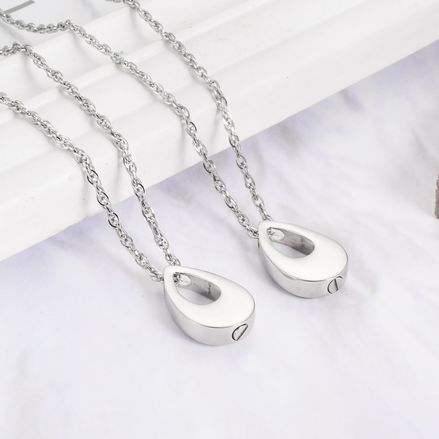 Teardrop Cremation Jewelry Necklace to honor Mom/Dad
