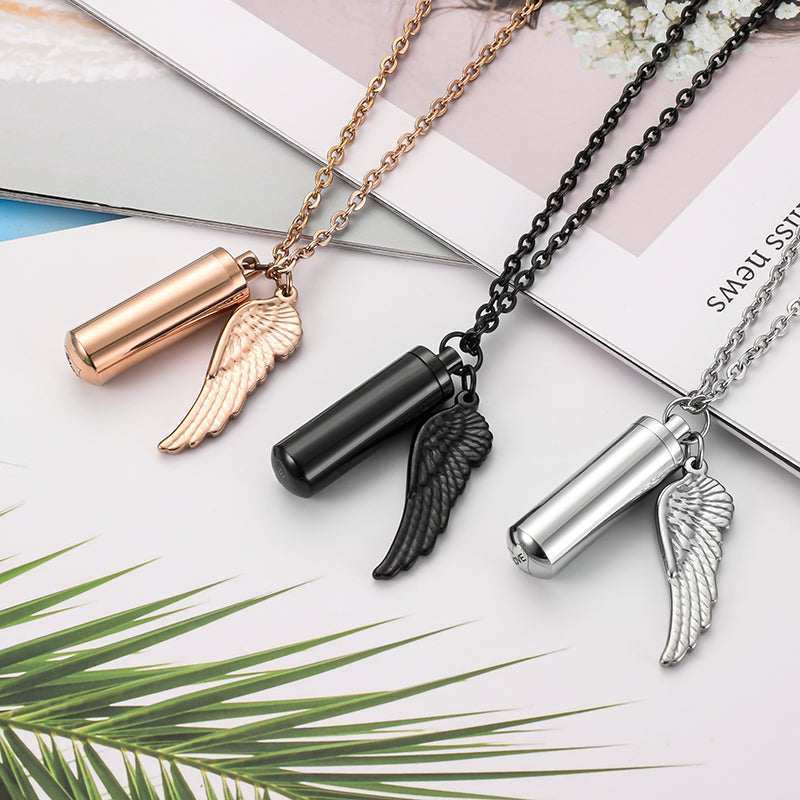 Necklace Gas Tank with Angle Wings