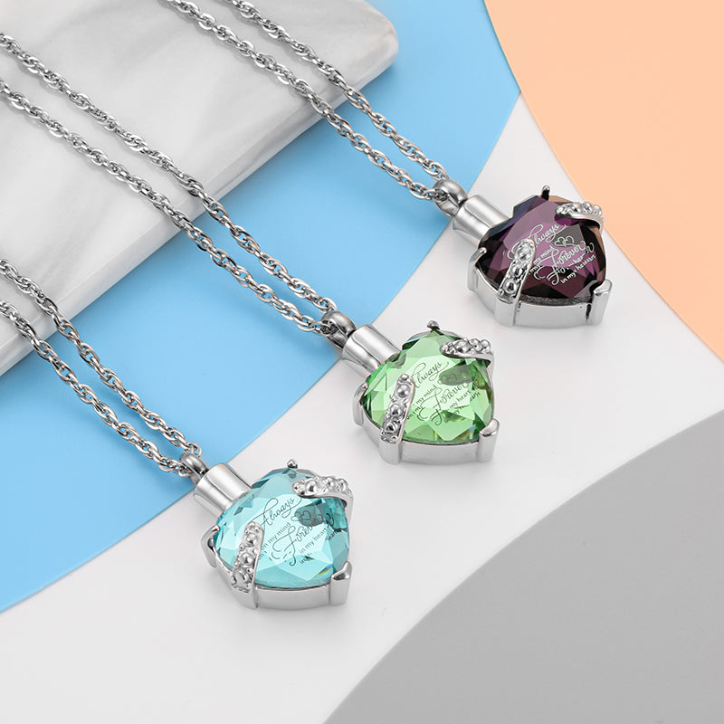 Heart Cremation Pendant Necklace for Women