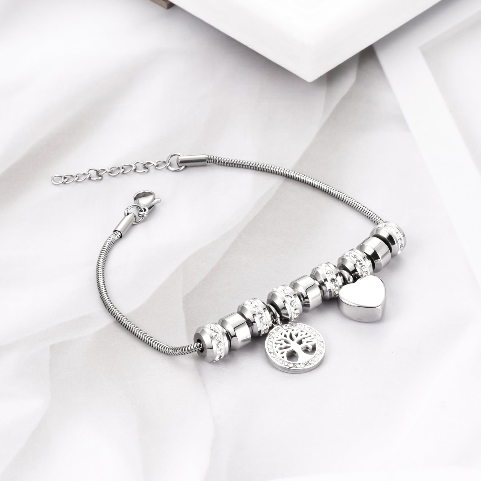 Steel Urns Bracelet with Heart
