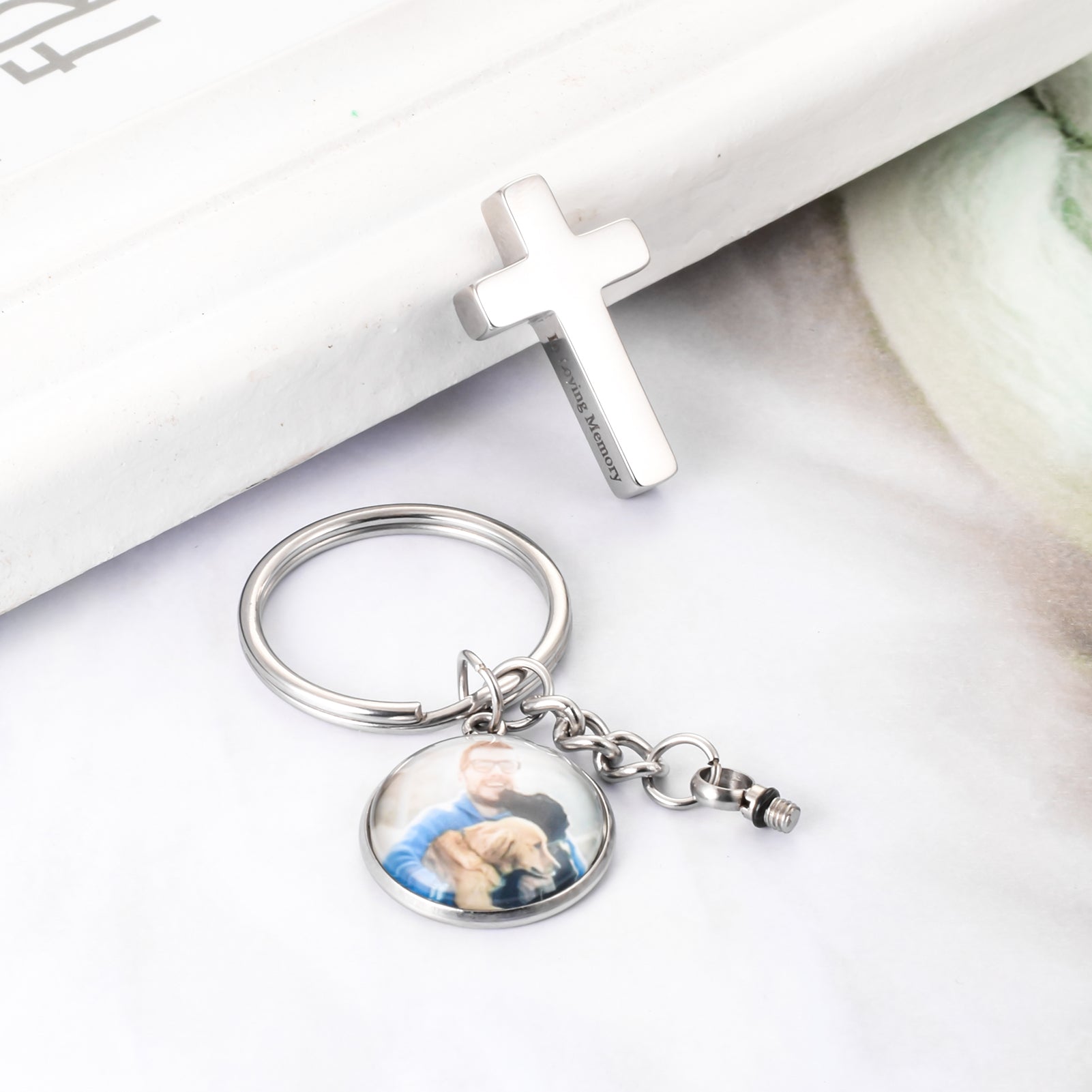 Cross Key Chain Cremation Jewelry