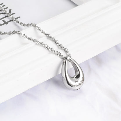 Teardrop Cremation Jewelry Necklace to honor Mom/Dad