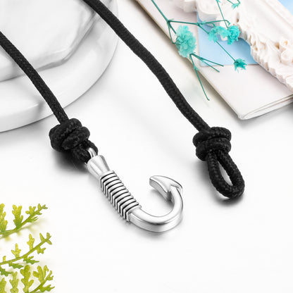 Silver Cremation Bracelet with Fish Hook