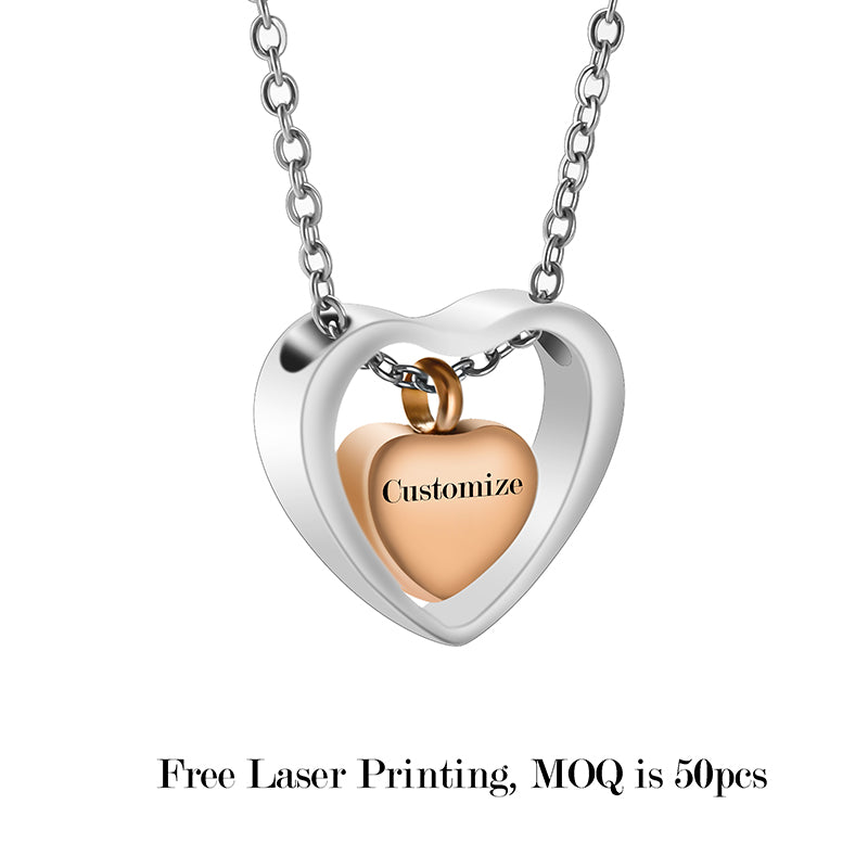 Stainless Steel Heart Cremation Necklace