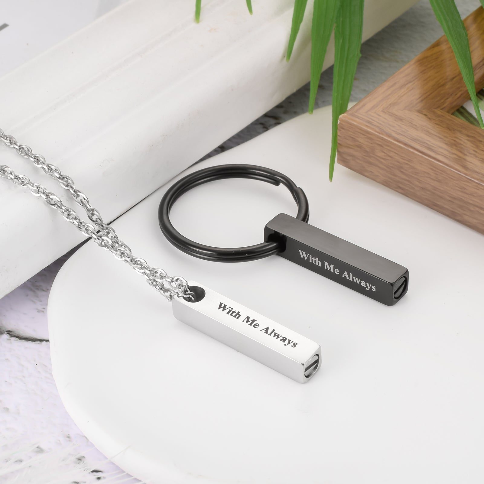 Simple Bar Cremation Necklace