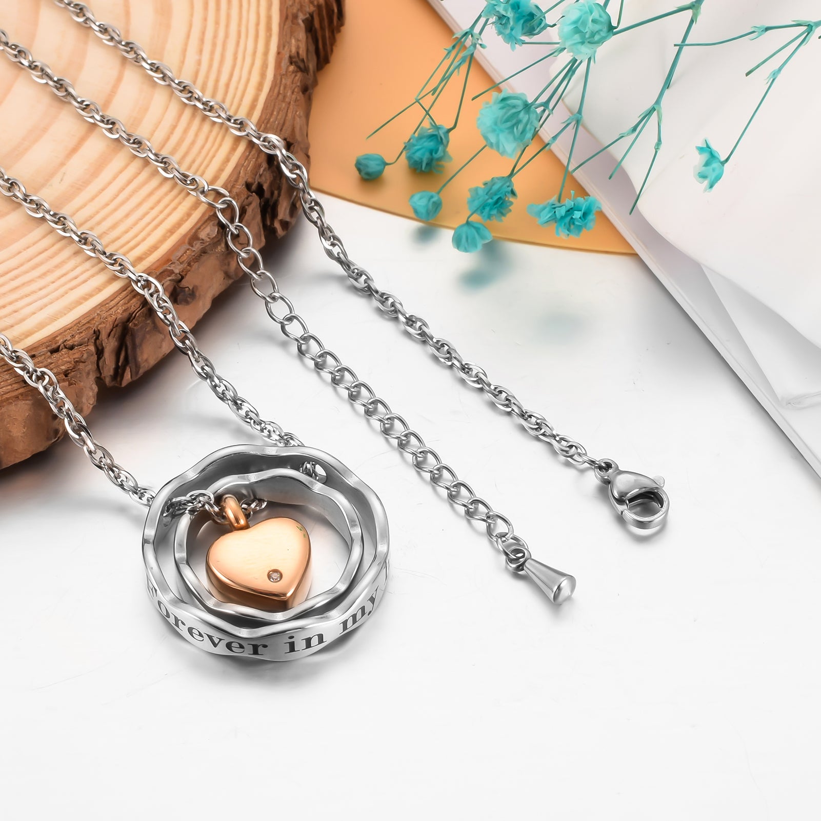 Heart Cremation Ashes Pendant Necklace