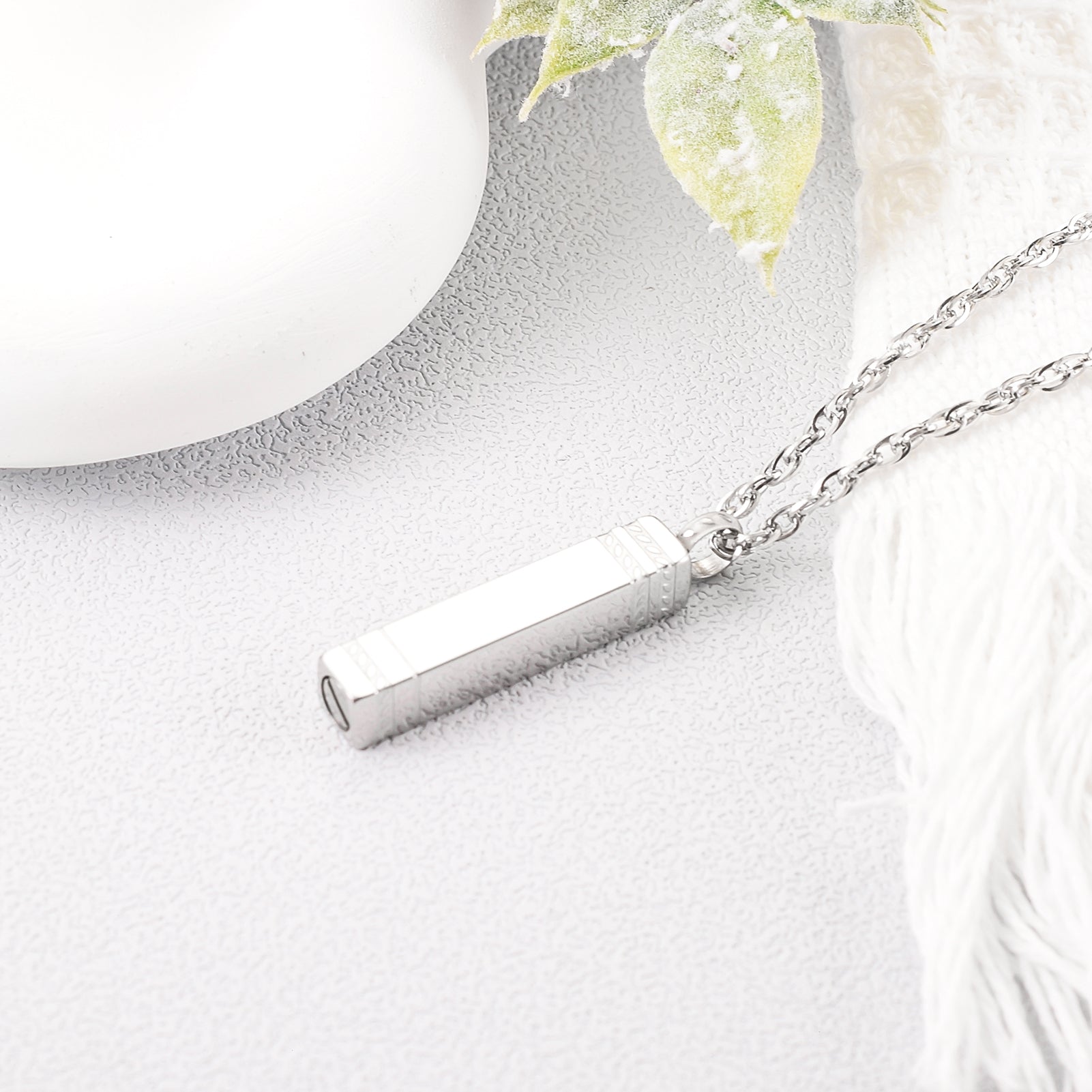 Rectangular and Bar Cremation Necklace
