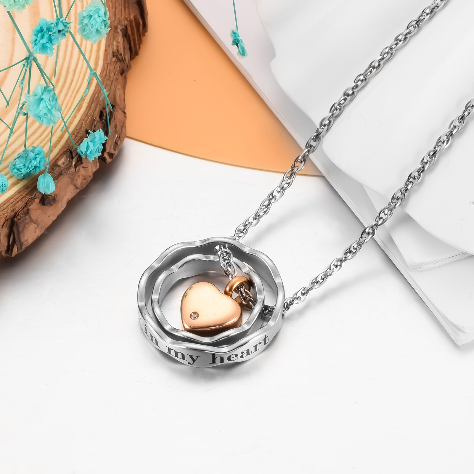 Heart Cremation Ashes Pendant Necklace