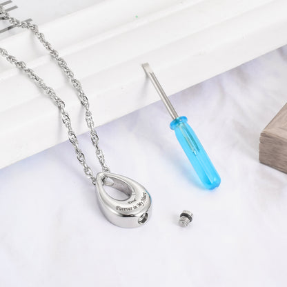 Teardrop Cremation Jewelry Necklace to honor Mom/Dad