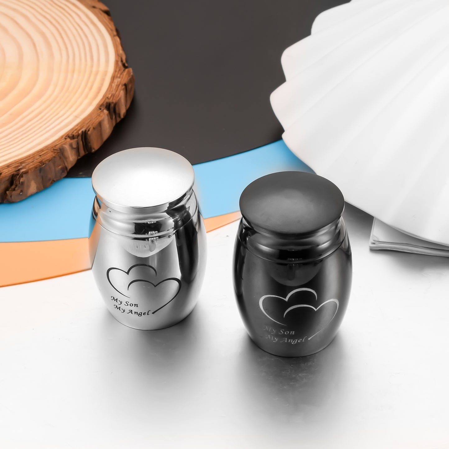 Double Heart Cremation Urnsto Hold Ashes