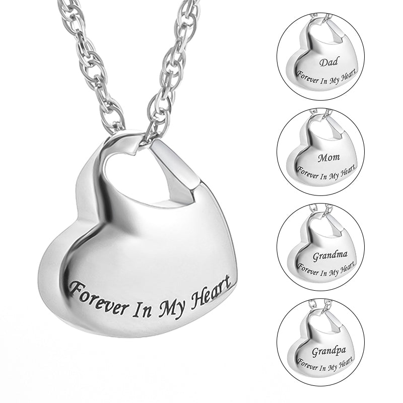 Heart Cremation Pendant Necklace