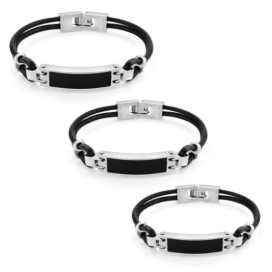 Memorial Leather Bar Cremation Bracelet