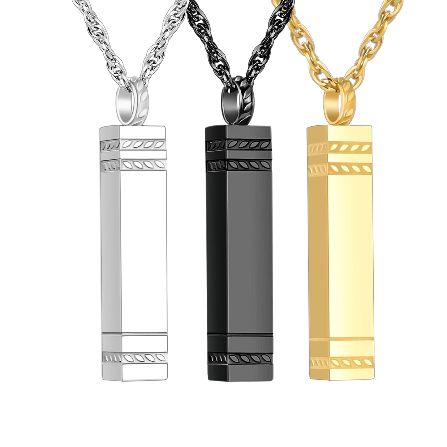 Rectangular and Bar Cremation Necklace