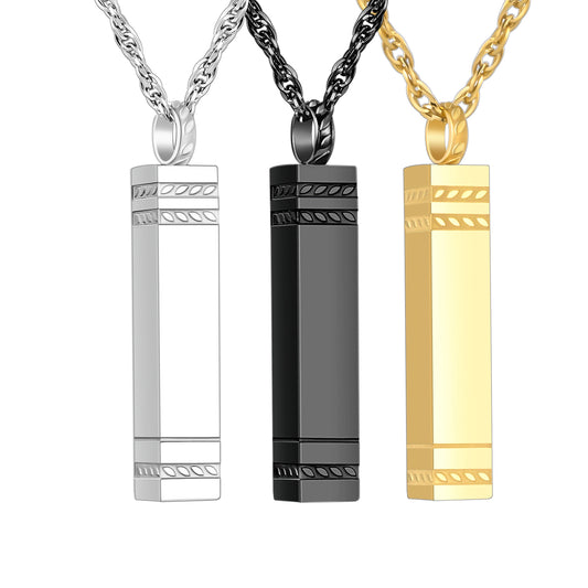 Rectangular and Bar Cremation Necklace