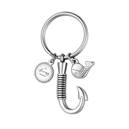 Fish Hook Cremation Key Chain