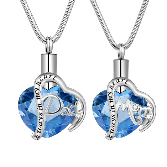 Unique Heart Urns Necklace for Mom/ Dad