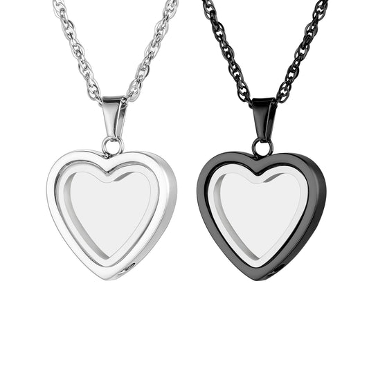 Clear Glass and Heart Urn Necklace at Wholesale Price