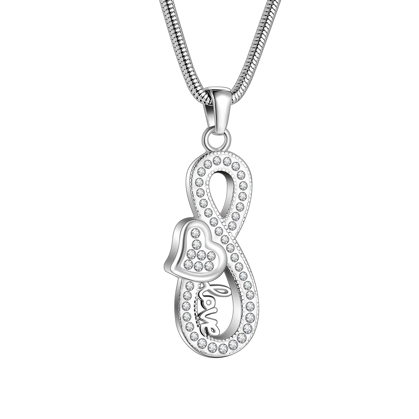 Infinity Symbol with Heart Urns Necklace for Women