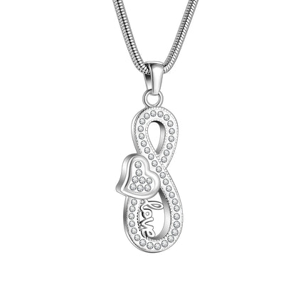 Infinity Symbol with Heart Urns Necklace for Women
