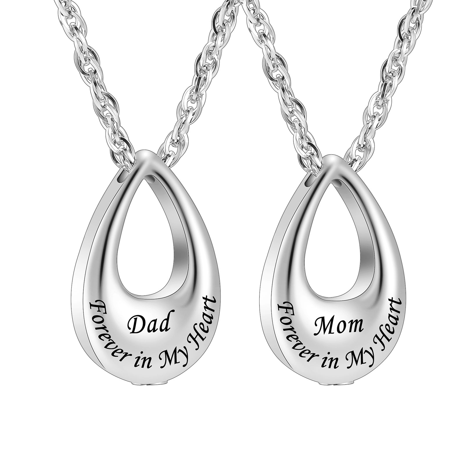 Teardrop Cremation Jewelry Necklace to honor Mom/Dad