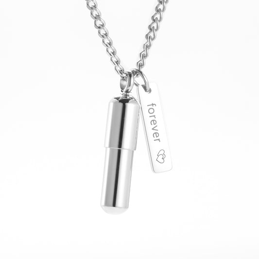 Filled Pills Cremation Pendant Necklace for Ashes