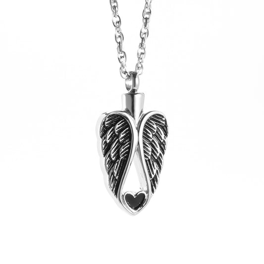 Big Wings and Heart Cremation Jewelry for Ashes