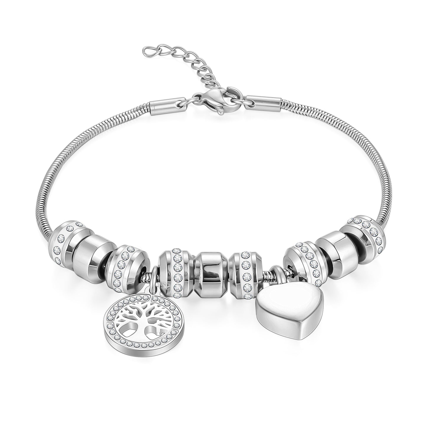 Steel Urns Bracelet with Heart