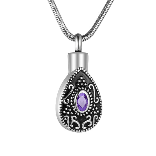 Retro Teardrop Cremation Necklace for Ashes
